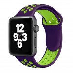 Wholesale Breathable Sport Strap Wristband Replacement for Apple Watch Series 9/8/7/6/5/4/3/2/1/SE - 41MM/40MM/38MM (Purple Green)